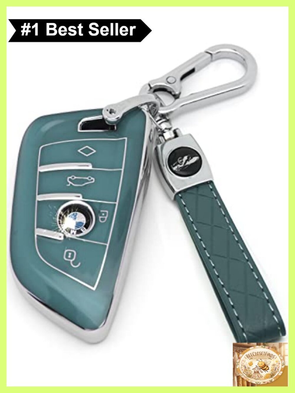 TPU Key Case Fob Cover & Sheepskin Keychain for BMW X5 Smart Key